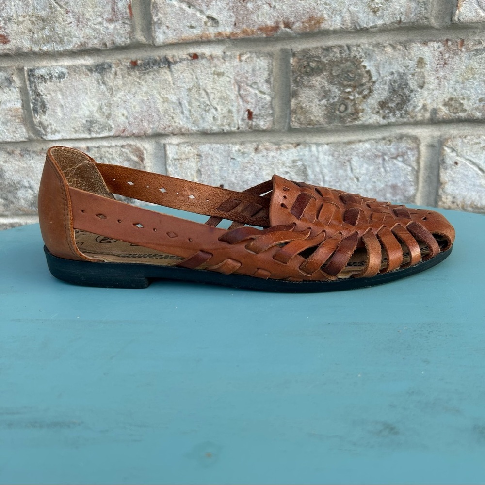 Basic Editions Tan Leather Sandals - image 3